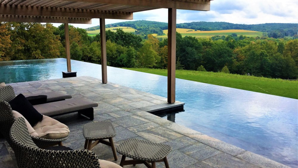 A four-sided illusion pool in Upstate New York.
