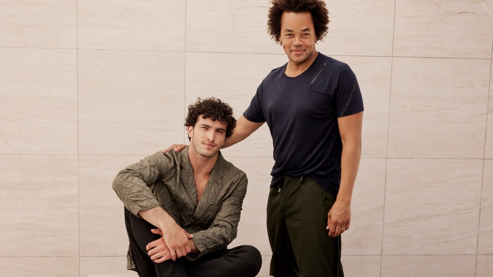 Patrick Robinson, right, on the shoot for the shoe he designed for Allen Edmonds.