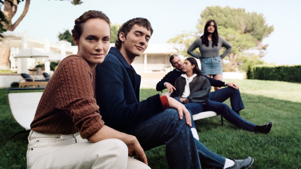 Amber Valletta with her family in Tommy Hilfiger's fall campaign.