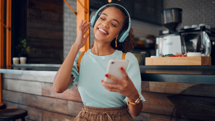 Woman listening to music