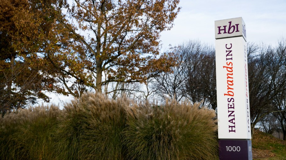 A sign on the Hanesbrands campus.