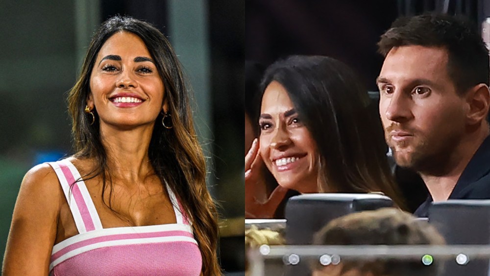 Antonela Roccuzzo and Lionel Messi at the 2023 U.S. Open Cup Final on Sept. 27 in Fort Lauderdale, Florida.