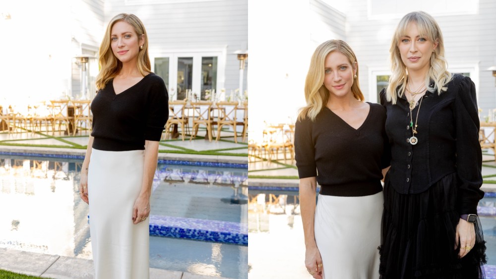 (L-R) Brittany Snow and Jaspre Guest at TheRetaility.com x September Letter dinner in collaboration with Toms on Sept. 26 in Los Angeles.