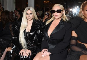 Avril Lavigne and Kesha at the Christian Siriano Spring 2024 Ready To Wear Fashion Show at the Pierre Hotel on September 8, 2023 in New York, New York.