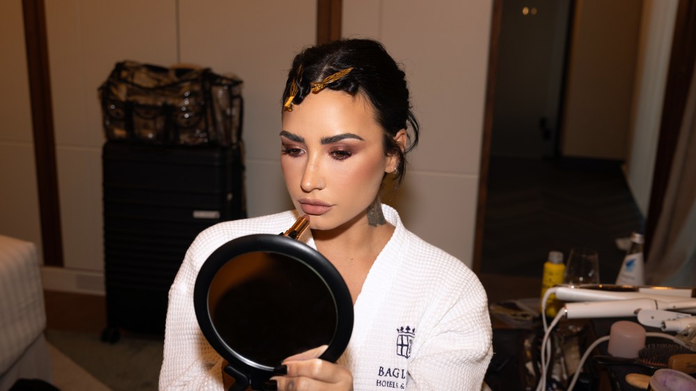 Demi Lovato getting ready for the Boss show during MFW.