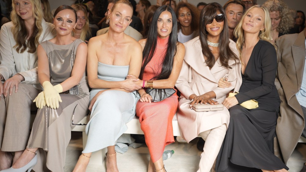 Gwendoline Christie, Christina Ricci, Amber Valletta, Demi Moore, Naomi Campbell, Kate Moss. at the Fendi Spring 2024 Ready To Wear Fashion Show on September 20, 2023 in Milan, Italy.