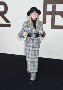 Diane Keaton at the Ralph Lauren Spring 2024 Ready To Wear Fashion Show at the Brooklyn Navy Yard on September 8, 2023 in Brooklyn, New York.