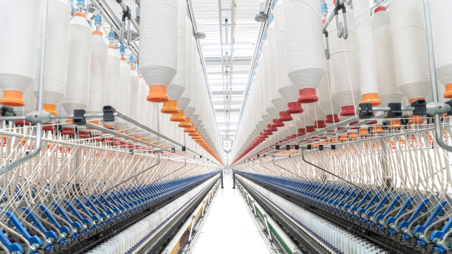 Spools of yarn