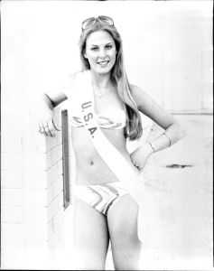 Miss Universe entrant, Miss USA, Mary Therese Friel. July 01, 1979. (Photo by Russell McPhedran/Fairfax Media via Getty Images).
