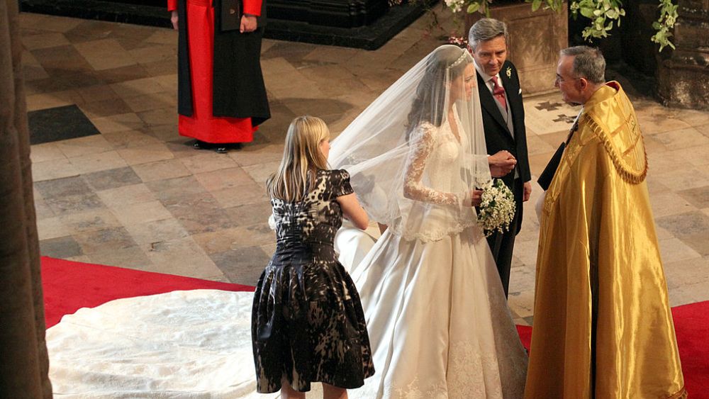 Kate Middleton in her Sarah Burton-designed dress in 2011.