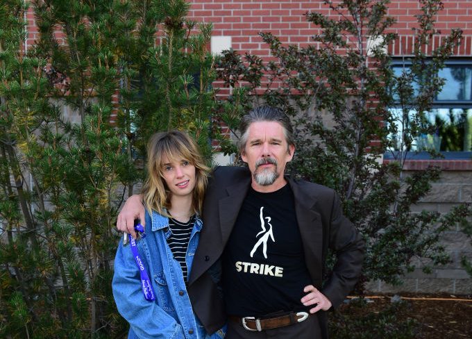 Maya Hawke and Ethan Hawke at premiere of "Wildcat" during the 2023 Telluride Film Festival on Sept. 1 in Telluride, Colorado.