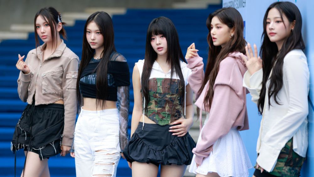 From left: Hyein, Haerin, Hanni, Danielle and Minji of NewJeans at the Ul:kin show during Seoul Fashion Week on Sept. 5 in Seoul.