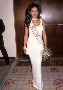 CENTURY CITY, CA - MARCH 13:   Miss USA 1993 Kenya Moore attends the Starlight Children's Foundation of Southern California's "The Child In All of Us" 10th Annual Humanitarian Award Salute to Arsenio Hall and Fourth Annual Children's Friendship Award Salute to the Cast of "Star Trek: The Next Generation" on March 13, 1993 at the Century Plaza Hotel in Century City, California. (Photo by Ron Galella, Ltd./Ron Galella Collection via Getty Images)