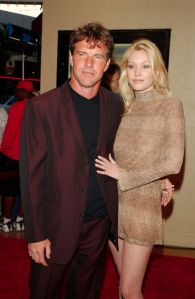 Dennis Quaid (co-star of film) with his date, Shanna Moakler (Miss USA 1995), at the HBO film premiere, "Dinner With Friends." (Photo by Frank Trapper/Corbis via Getty Images)