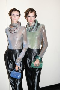 Backstage at Giorgio Armani RTW Spring 2024