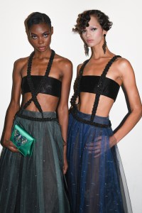 Backstage at Giorgio Armani RTW Spring 2024