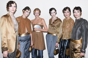 Backstage at Giorgio Armani RTW Spring 2024