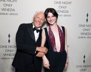 Alice Pagani and Giorgio Armani