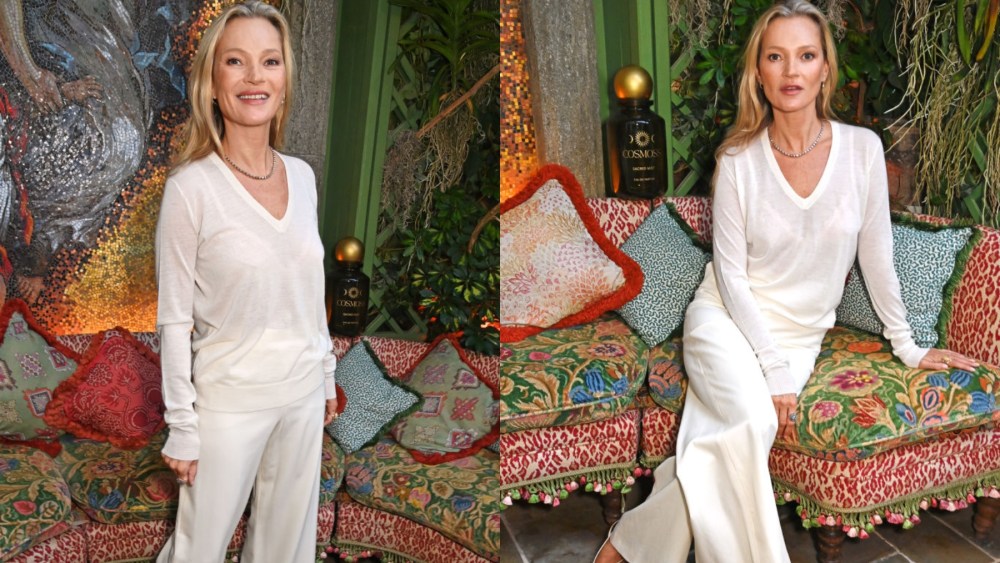 Kate Moss celebrates the first anniversary of Cosmoss on Sept. 18 in London.