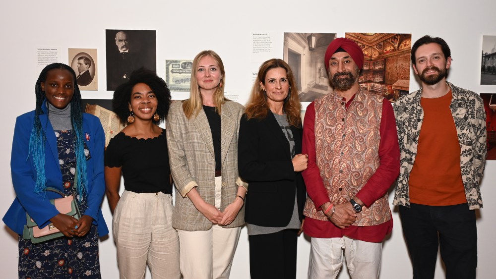 NEW YORK, NEW YORK - SEPTEMBER 19:  (L-R) Vanessa Nakate, Cameren Bullins, Rachel Kitchin, Livia Firth, Harjeet Singh and George Harding-Rolls attend The FOSSIL FUEL FASHION Campaign Panel during The UNGA Climate Week NYC at The Morgan Library on September 19, 2023 in New York City. (Photo by Slaven Vlasic/Getty Images for Fossil Fuel Fashion Campaign)