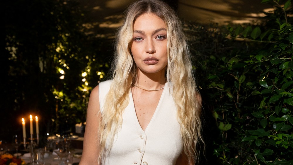 Gigi Hadid at the Guest in Residence x LuisaViaRoma intimate dinner in Milan.