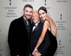 Rual Bova, Giorgio Armani and Rocio Munoz Morales