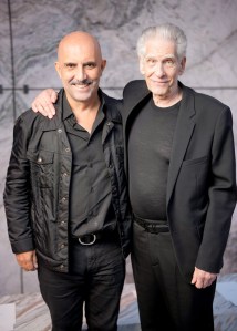 Gaspar Noe and David Cronenberg at Saint Laurent Ready To Wear Spring 2024 held at Place Jacques Rueff on September 26, 2023 in Paris, France.