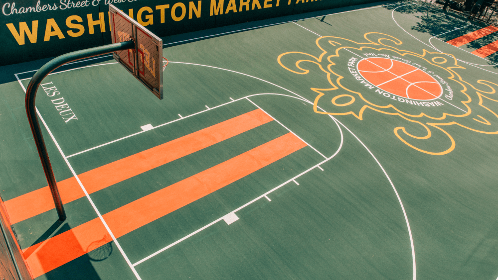 Les Deux revamped two Washington Market Park basketball courts.