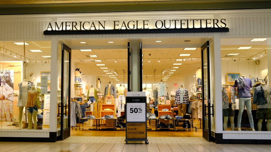 The entrance of an American Eagle Outfitters clothing store pictured in Pennsylvania.