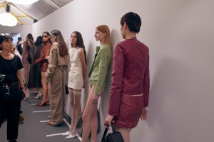 Backstage at Acne RTW Spring 2024