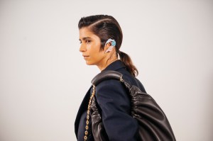 Backstage at Loewe Ready To Wear Spring 2024 held at Esplanade Saint Louis on September 29, 2023 in Paris, France.