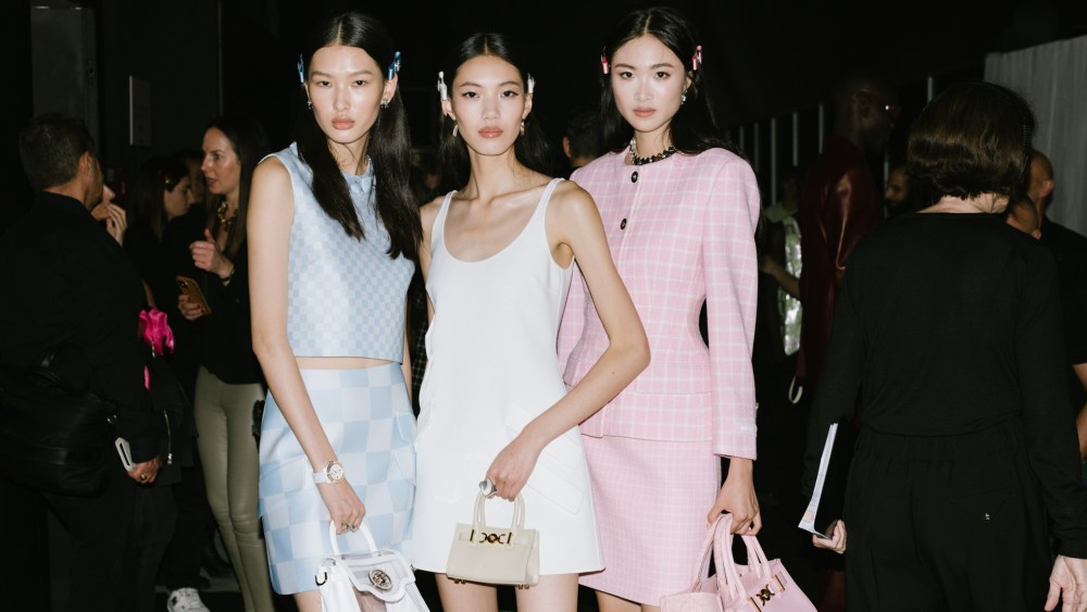 Backstage at Versace RTW Spring 2024