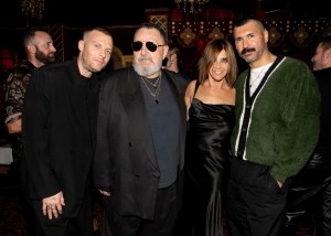 Matthew Williams, Michel Gaubert, Carine Roitfeld and Ryan Aguilar at Carine Roitfeld's 69th Birthday Party on September 27, 2023 in Paris, France.