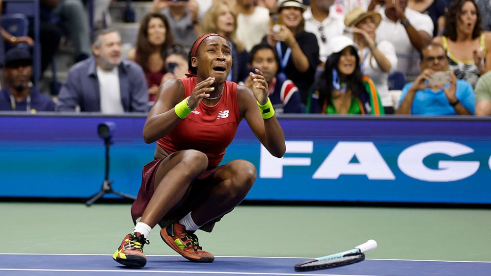 Coco Gauff won the US Open, her first grand slam, in a thrilling three-set match.