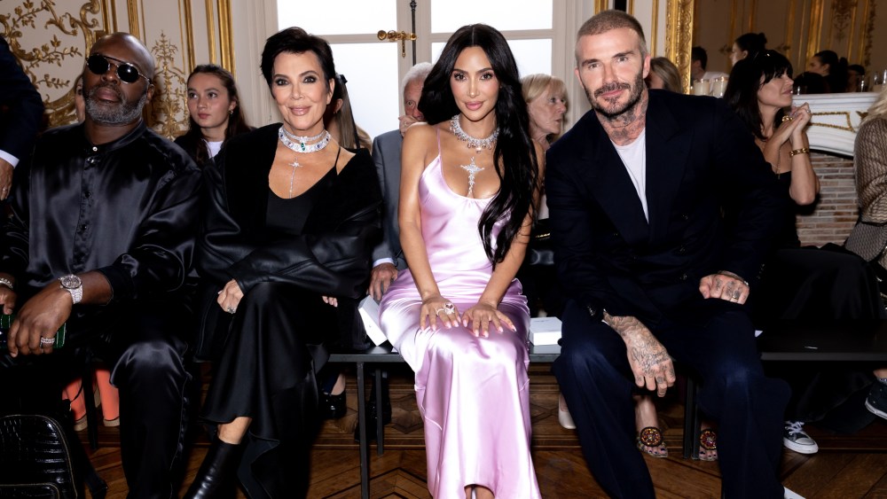 a guest, Kris Jenner, Kim Kardashian and David Beckham