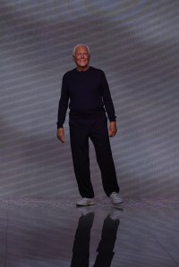 Giorgio Armani on the runway at Giorgio Armani RTW Spring 2024.