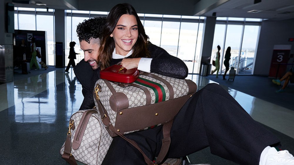 Bad Bunny and Kendall Jenner in Gucci campaign traveling
