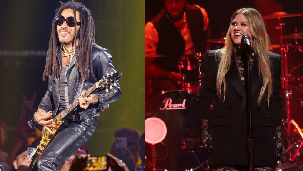 Lenny Kravitz and Kelly Clarkson at the iHeartRadio Music Festival 2023.
