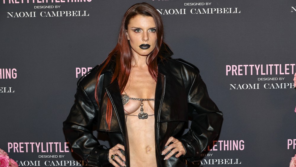 NEW YORK, NEW YORK - SEPTEMBER 05:  (EDITORS NOTE: Image contains partial nudity.) Julia Fox attends the PrettyLittleThing x Naomi Campbell runway show at Cipriani 25 Broadway on September 05, 2023 in New York City. (Photo by Jamie McCarthy/Getty Images)