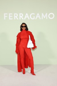 MILAN, ITALY - SEPTEMBER 23: Lori Harvey attends the Ferragamo Spring Summer 2024 fashion show on September 23, 2023 in Milan, Italy. (Photo by Daniele Venturelli/Getty Images for Ferragamo)