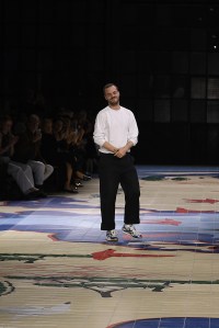 Matthieu Blazy on the runway at Bottega Veneta RTW Spring 2024.