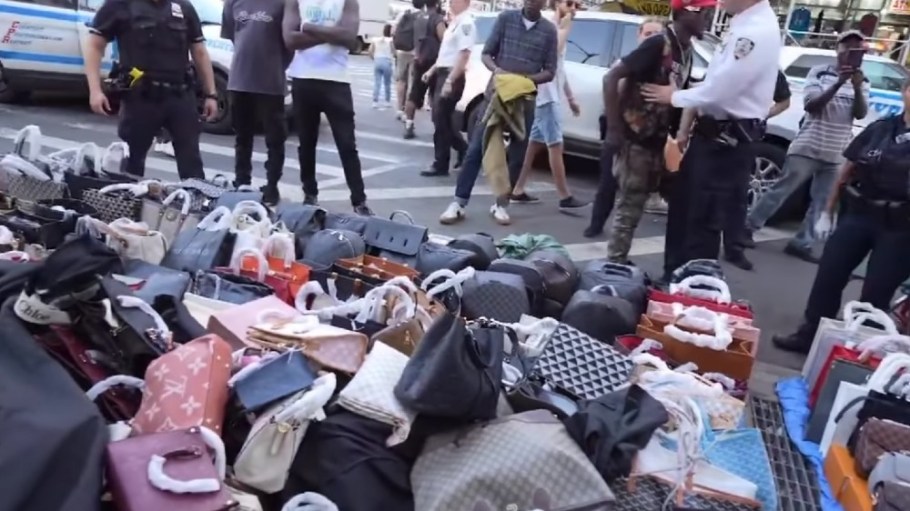 NYPD seized $35 million in counterfeit luxury goods on Manhattan’s Canal St. on Wednesday.