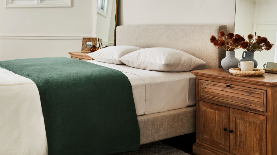 Saatva flannel sheets.