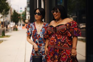 Street style at New York Fashion Week RTW Fall 2023