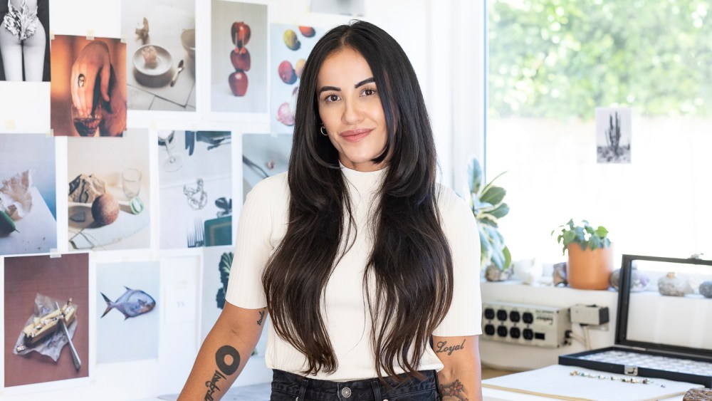 Faith Oftadeh in her home studio in Tujunga, California.