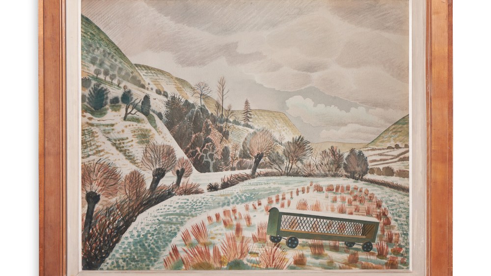 "New Year Snow" by Eric Ravilious was a top lot in the Robert Kime auction.