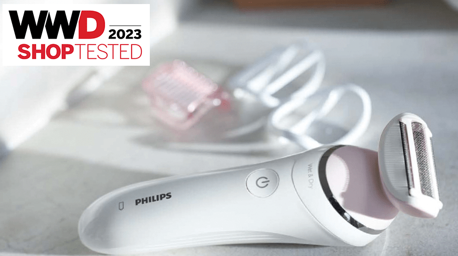 pink and white razor on a marble counter