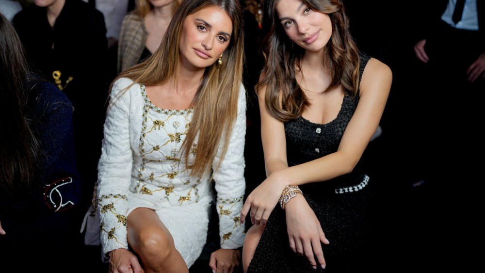 Penélope Cruz and Camila Morrone at Chanel Ready To Wear Spring 2024 held at Grand Palais Ephémère on October 3, 2023 in Paris, France.