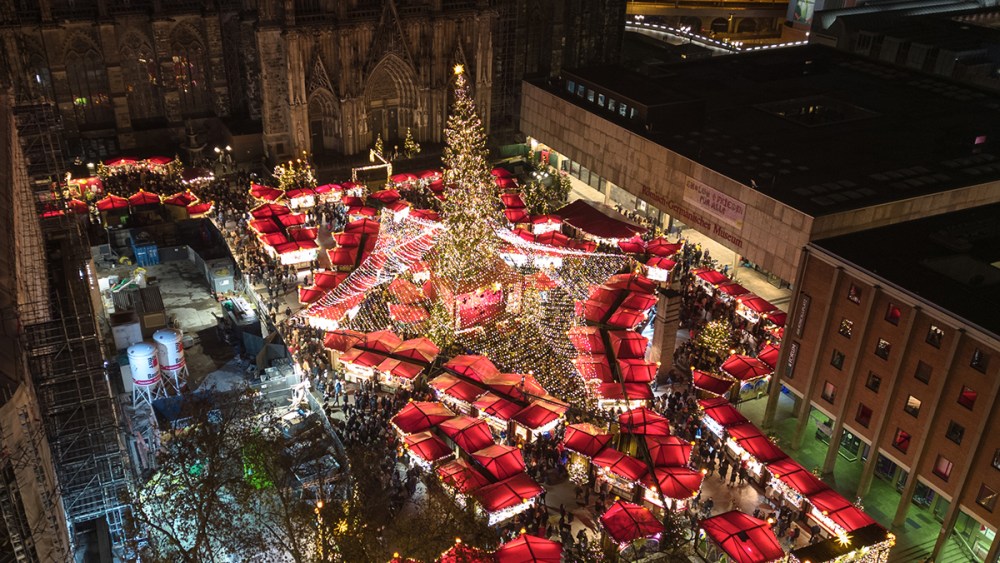 The Christmas market at Cologne Cathedral in 2022, best christmas markets around the world