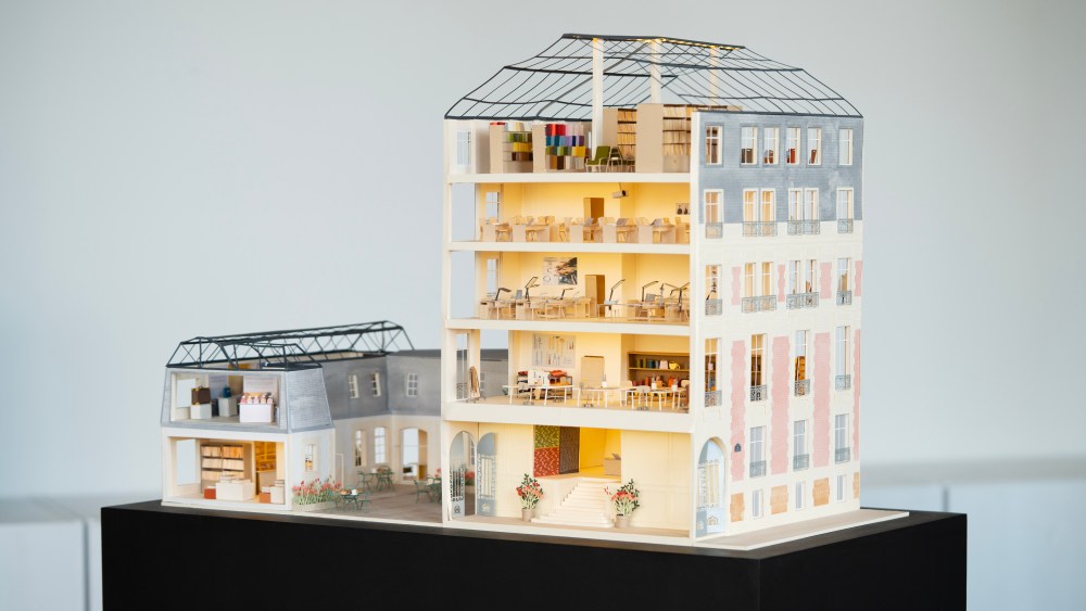 A scale model of LVMH's future Maison des Métiers d’Excellence by paper artist Hannah Levesque
